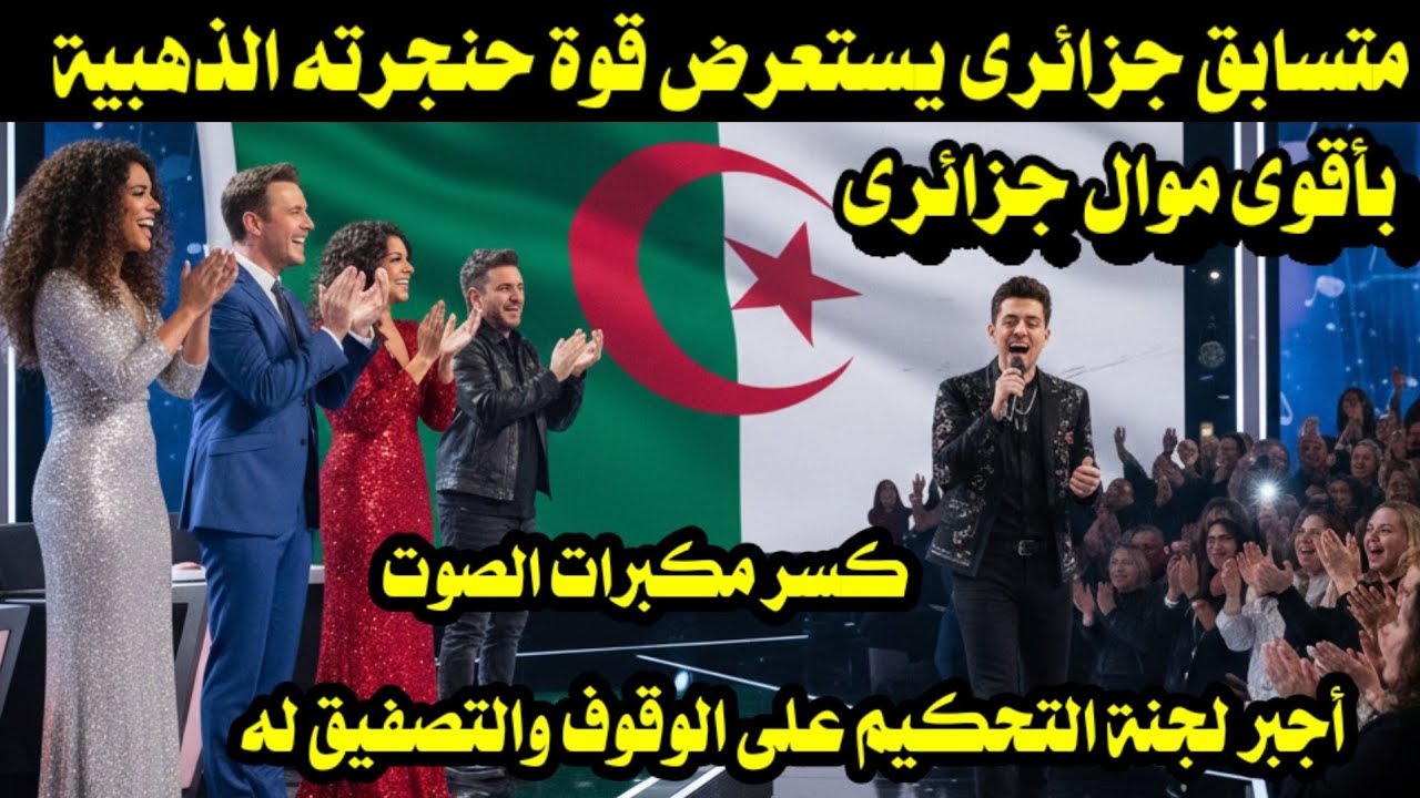 متسابق جزائرى يستعرض قوة حنجرته الذهبية بأقوى موال جزائرى أجبر لجنة التحكيم على الوقوف والتصفيق له 