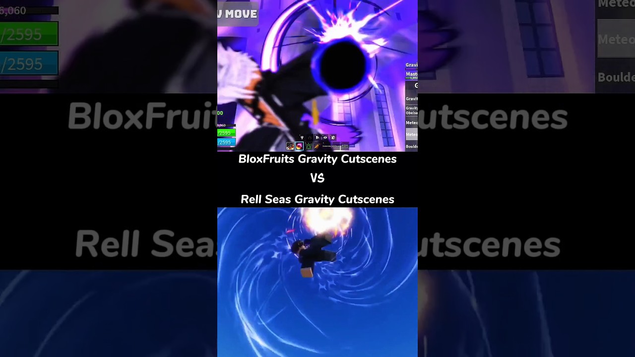 Rell Seas Gravity Cutscenes VS BloxFruits Gravity Cutscenes #roblox #rellseas #bloxfruits #bloxfruit