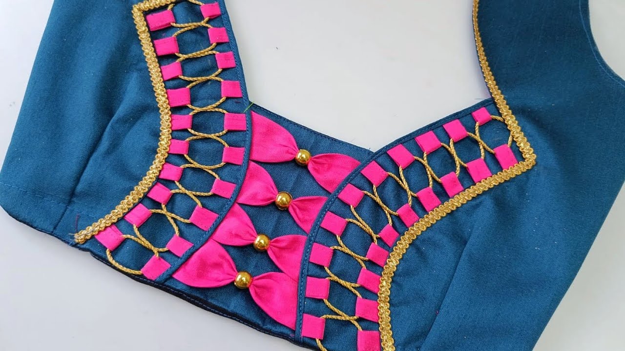 Popular modal blouse back neck design ||latest midel blouse |blouse cutting and stitching ||