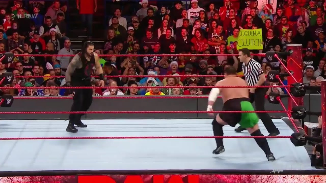 Roman Reigns vs. Samoa Joe - Intercontinental Championship Match: Raw, Dec. 25, 2017