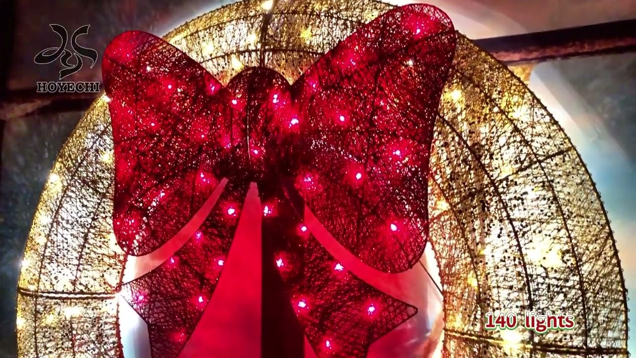 48in Large Pre-Lit Christmas Wreath - HOYECHI Lighted Wreaths Holiday Decor