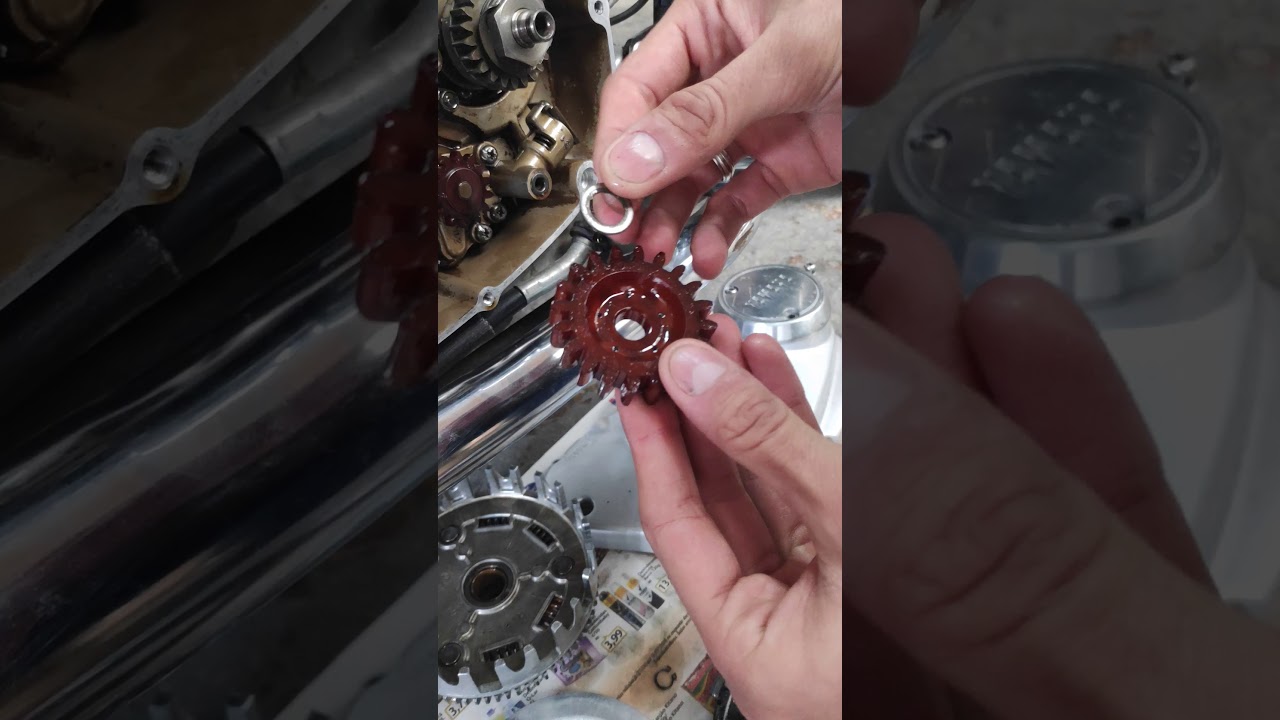 Tutorial troca engrenagem da bomba de óleo XV virago 250