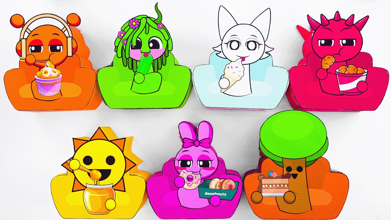 💖Paper DIY💖 Making Clay Incredibox SPRUNKI EATING BLIND BOX Unboxing