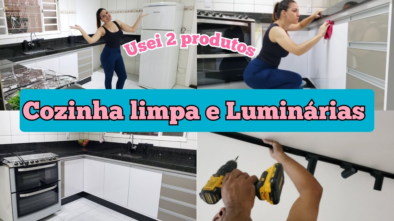LIMPE TODA COZINHA USANDO APENAS 2 PRODUTOS | INSTALAMOS AS LUMINÁRIAS | A SALA ESTA FICANDO LINDA