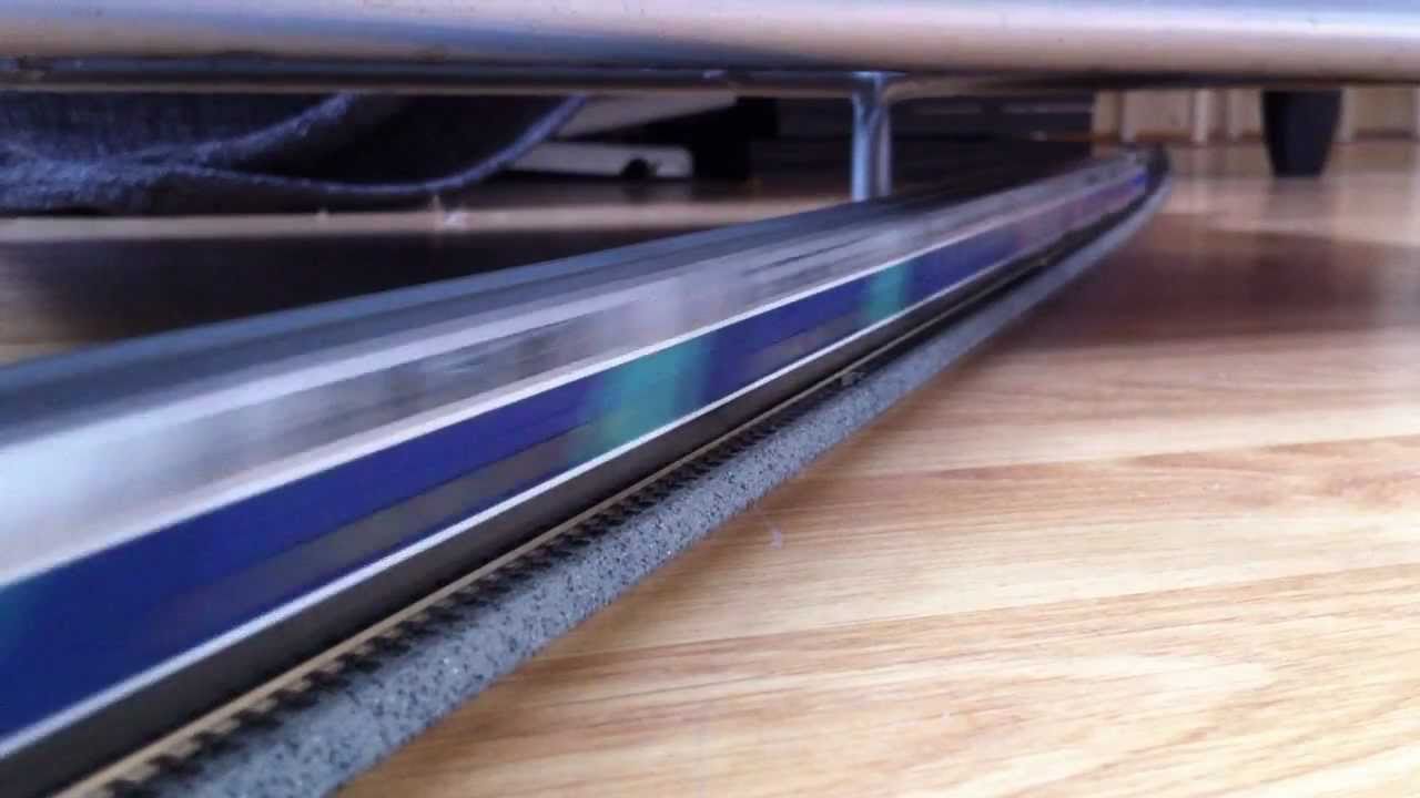 N Scale KATO Lemke Eurostar & TGV Duplex at speed on Temporary KATO Unitrack Floor Layout #2