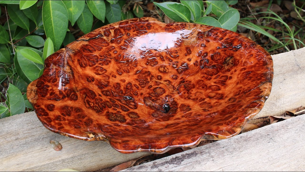 Power carving a burl bowl