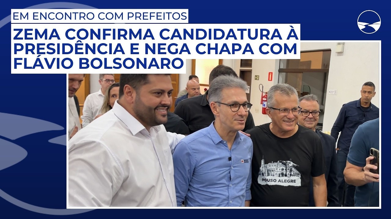 Em encontro com prefeitos, Zema confirma candidatura à presidência e nega chapa com Flávio Bolsonaro