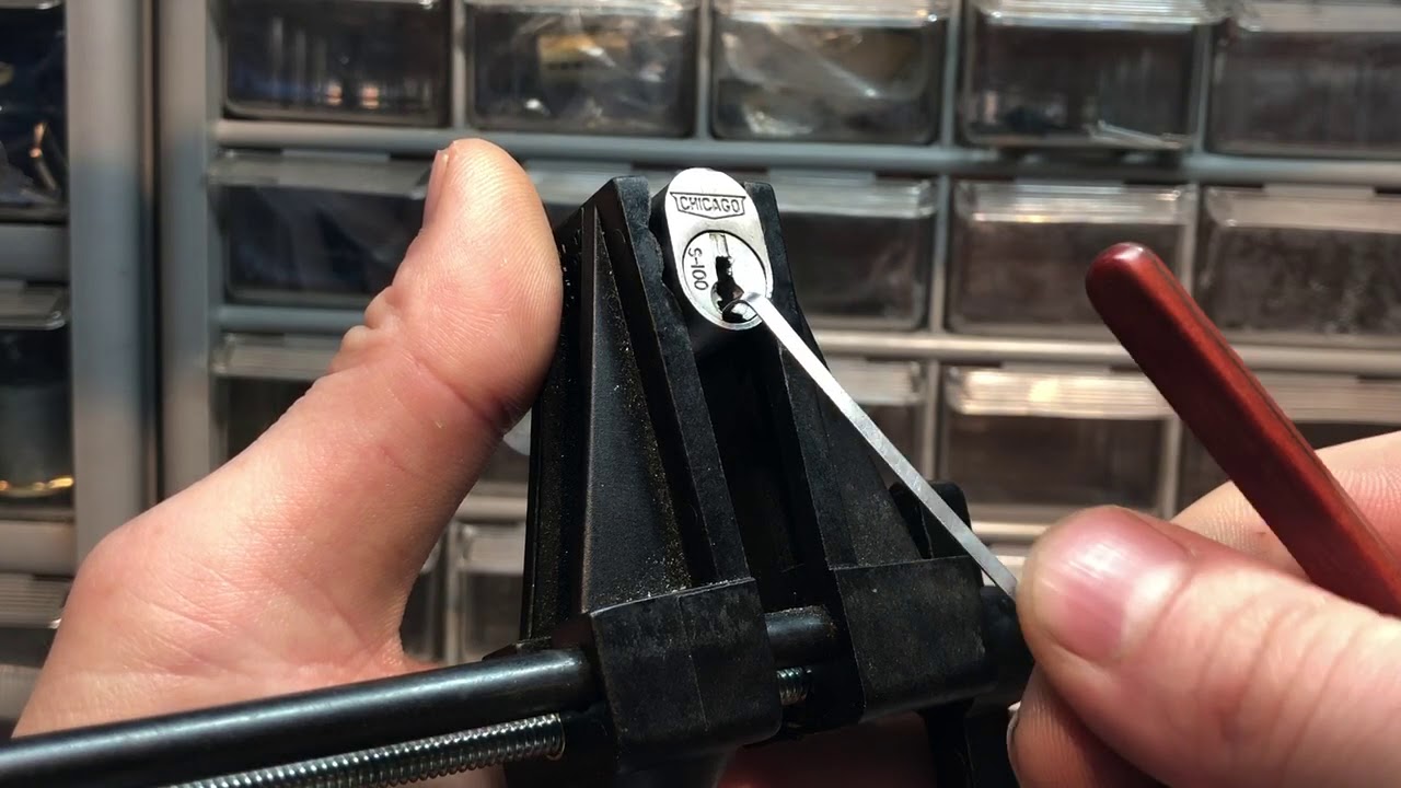 Picking open a Chicago filing cabinet lock for 