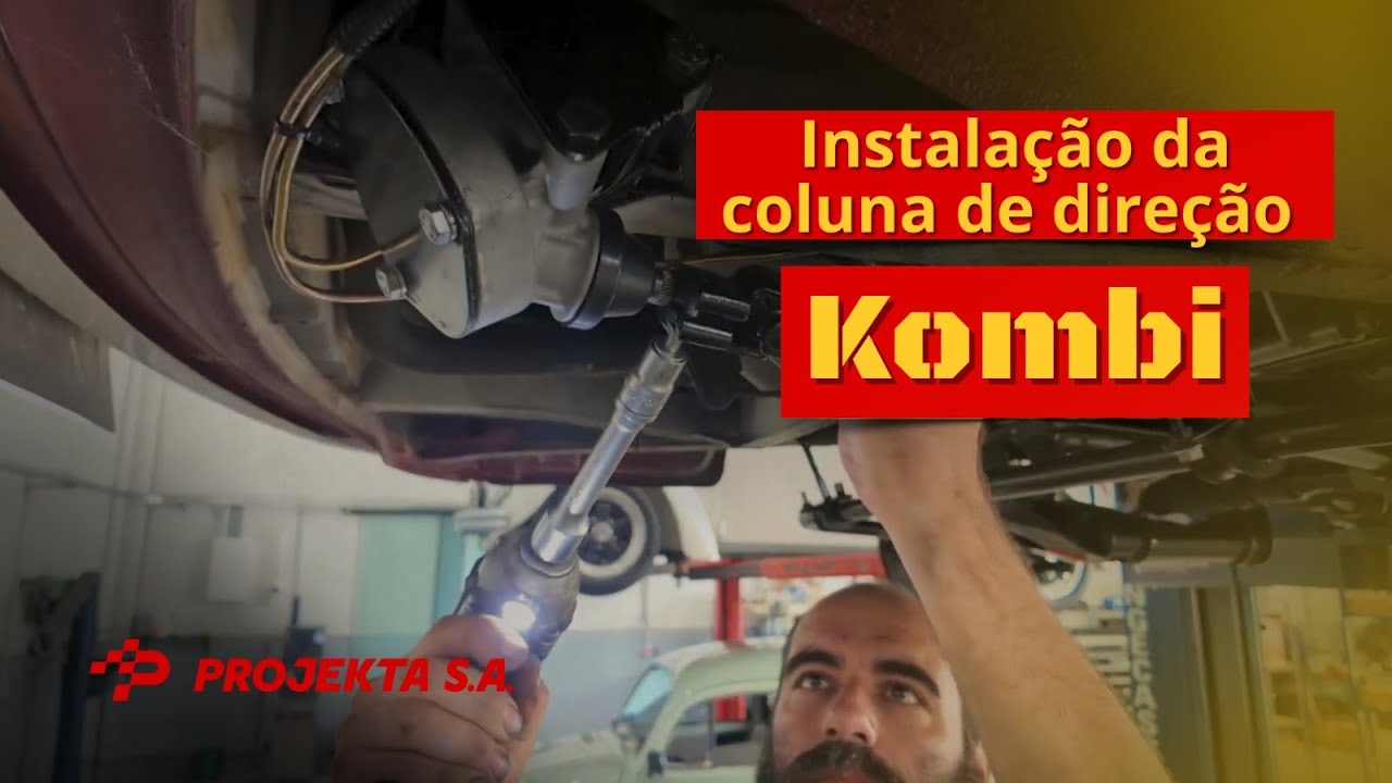 Coluna de direção da Kombi sendo instalada, passo a passo