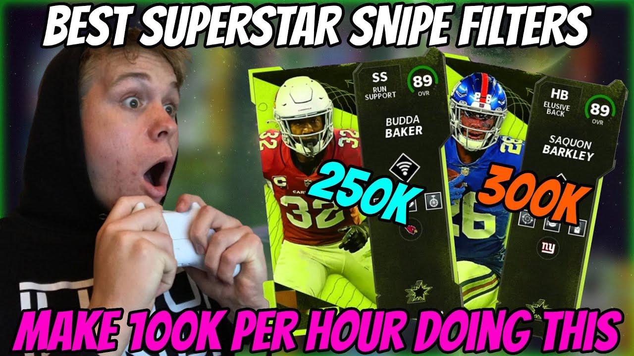 BEST SNIPE FILTER FOR NEW SUPERSTARS!! MAKE 100K AN HOUR EASY!! MADDEN 22