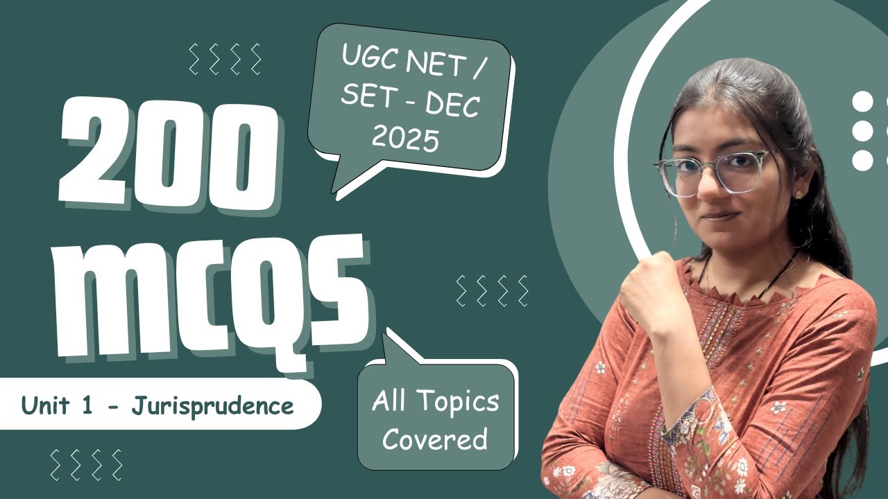 Top 200 MCQs on Jurisprudence | Quick Revision | UGC NET/SET 2025 | Vedalay Academy
