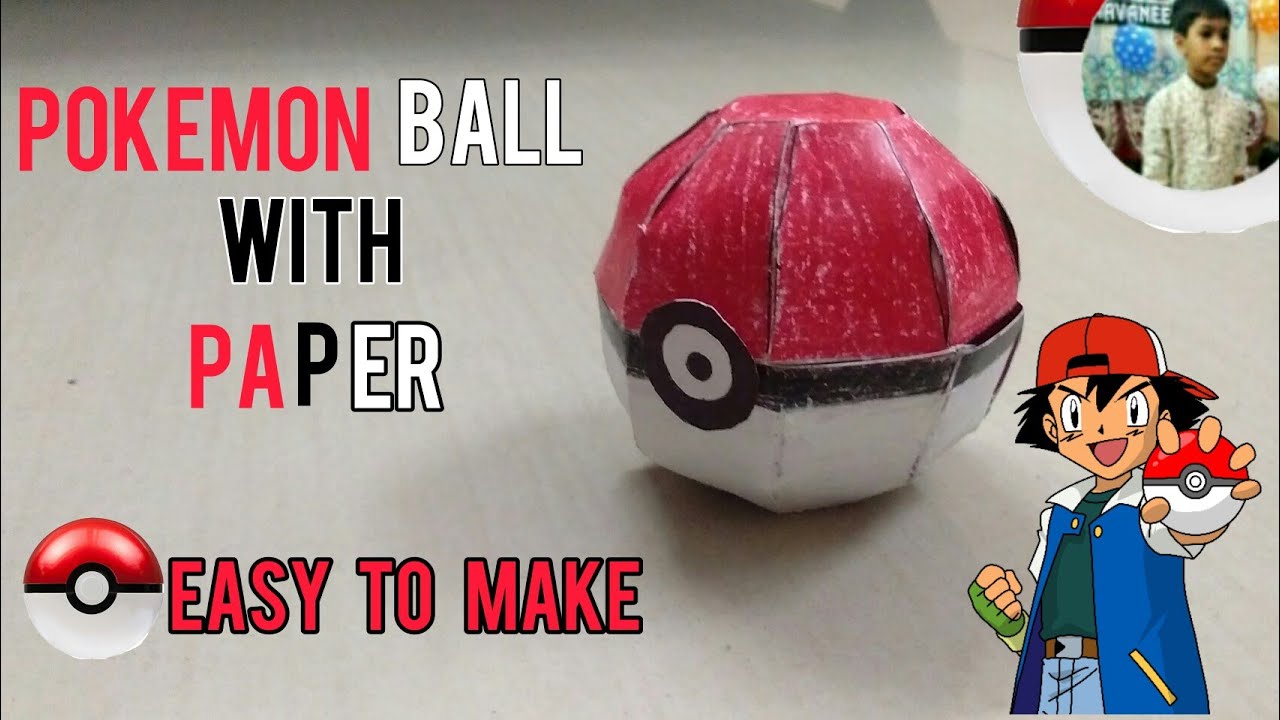 How To Make a Pokeball that Opens || Pokemon pikachu || paper pokeball