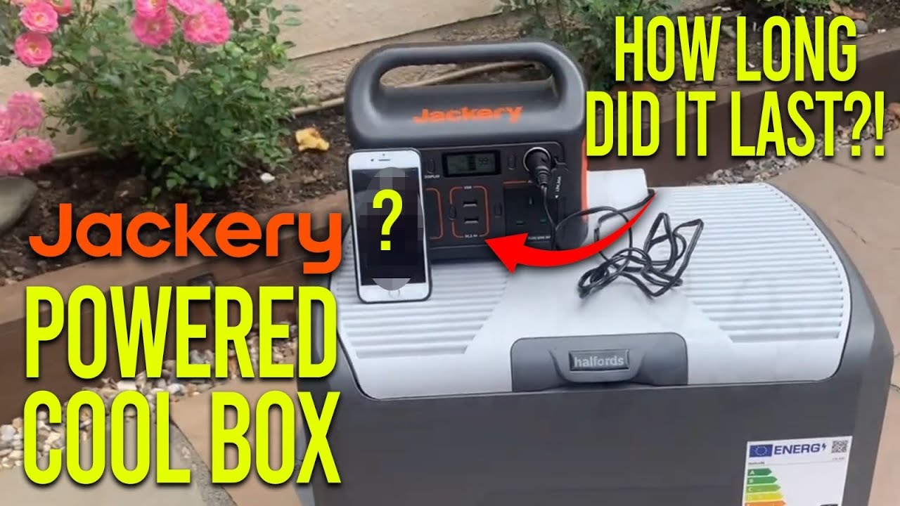 Portable cool box powered by a Jackery 240