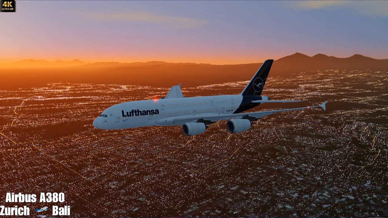 Airbus A380 Lufthansa Airways | Zurich 🛫 Bali | Aerofly FS Global