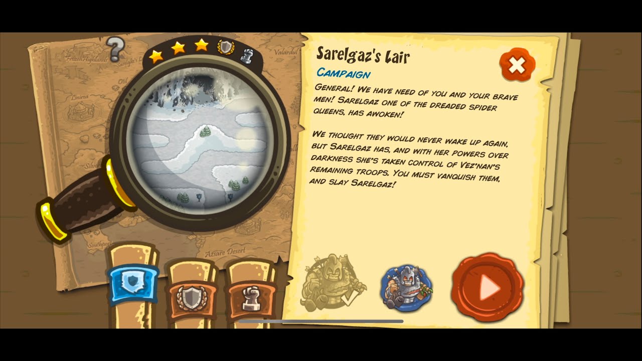 Kingdom Rush - Level 13 - Sarelgaz's Lair (Veteran Hard Difficulty)