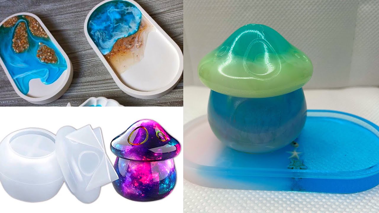 Diy mushrooms Trinket Jewelry jar resin Silicone mold / 🍀part 9🩵💖