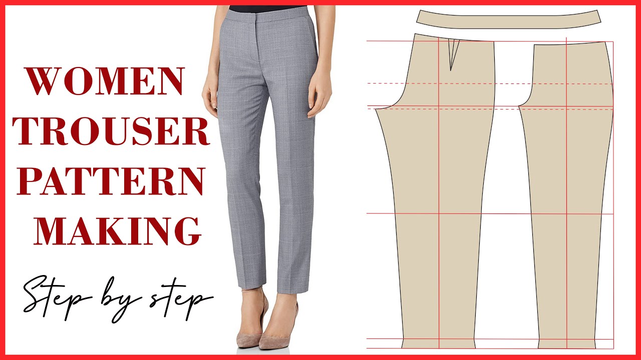 How To Make Women's Trouser Pattern For Beginners | Pant Pattern Drafting | Step By Step