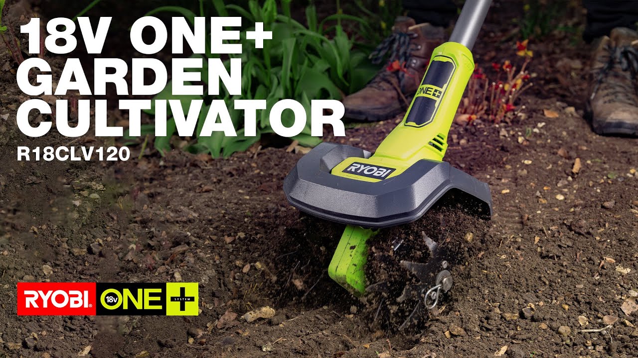 Садовый культиватор RYOBI 18V ONE+ (R18CLV120) в действии