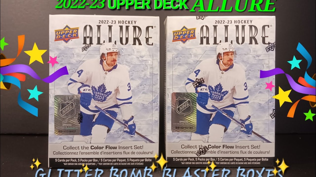 2022-23 UPPER DECK ALLURE HOCKEY BLASTER BOXES with WHITE DIAMONDS, GLITTER BOMBS, & COLOR FLOWS