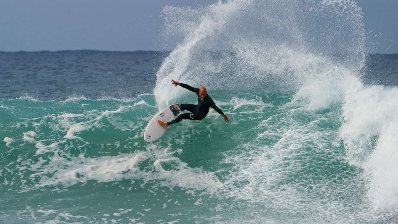 Kelly surfing Bells Beach