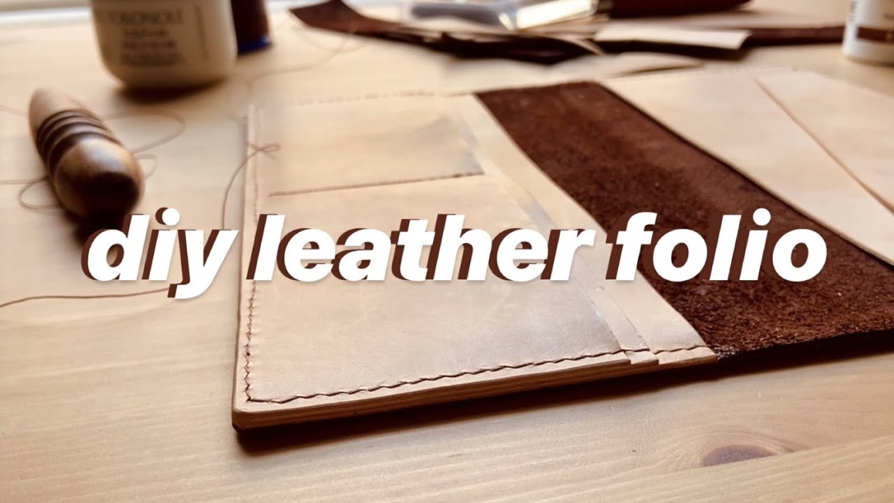✨making a leather folio 💛 | diy notebook cover asmr 🎧