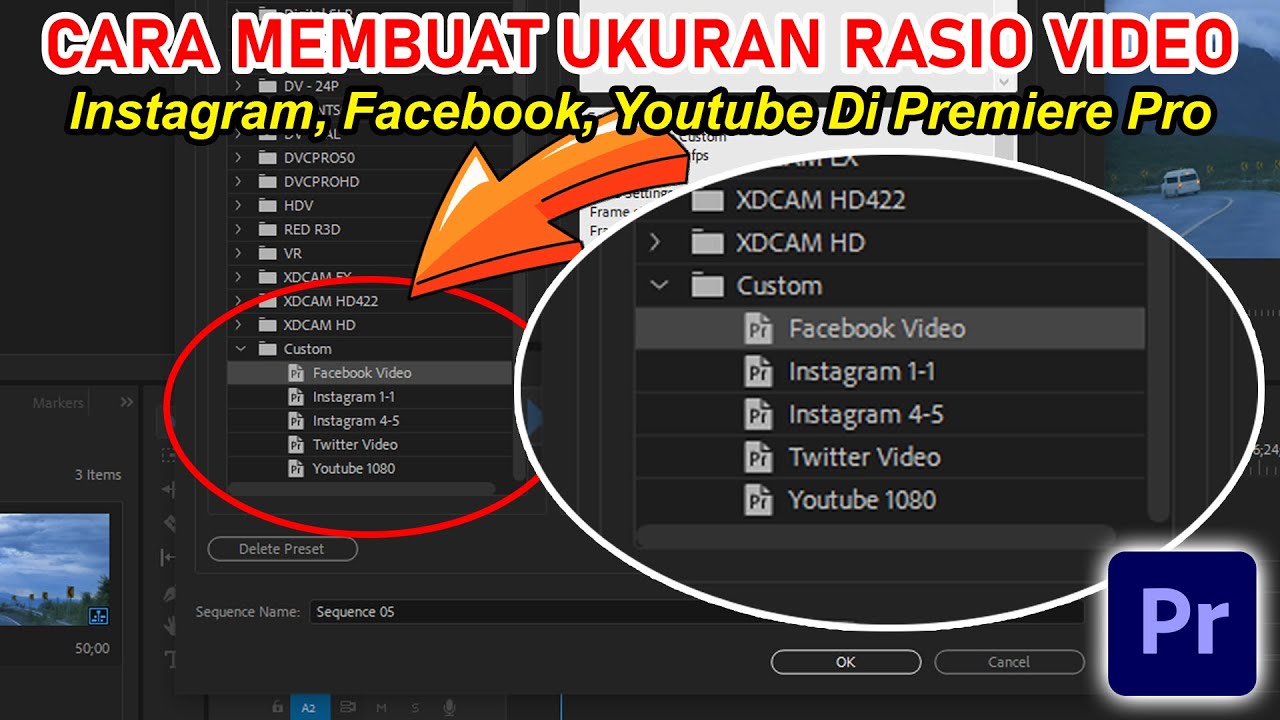 Cara Membuat Ukuran Rasio Instagram, Facebook, Youtube, Dan Sosmed Lainnya Di Adobe Premiere Pro