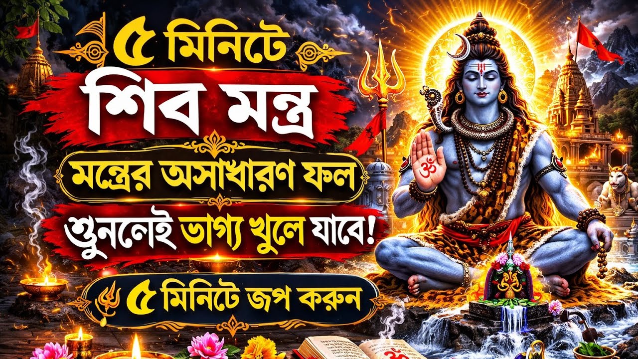 মাত্র ৫ মিনিটে শিব মন্ত্র| শিবের কৃপায় শুনলেই আসবে জীবনে পরিবর্তন,খুলবে ভাগ্য|Powerful Shiva Mantra