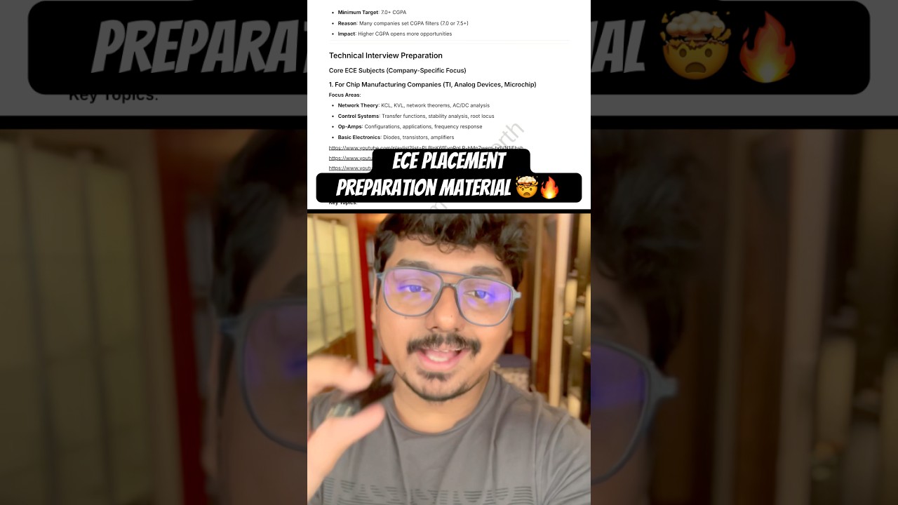 ECE Placement Preparation Guide 🤯🔥 | Jobs | GATE | Government Exams | Tips & Resources #ece