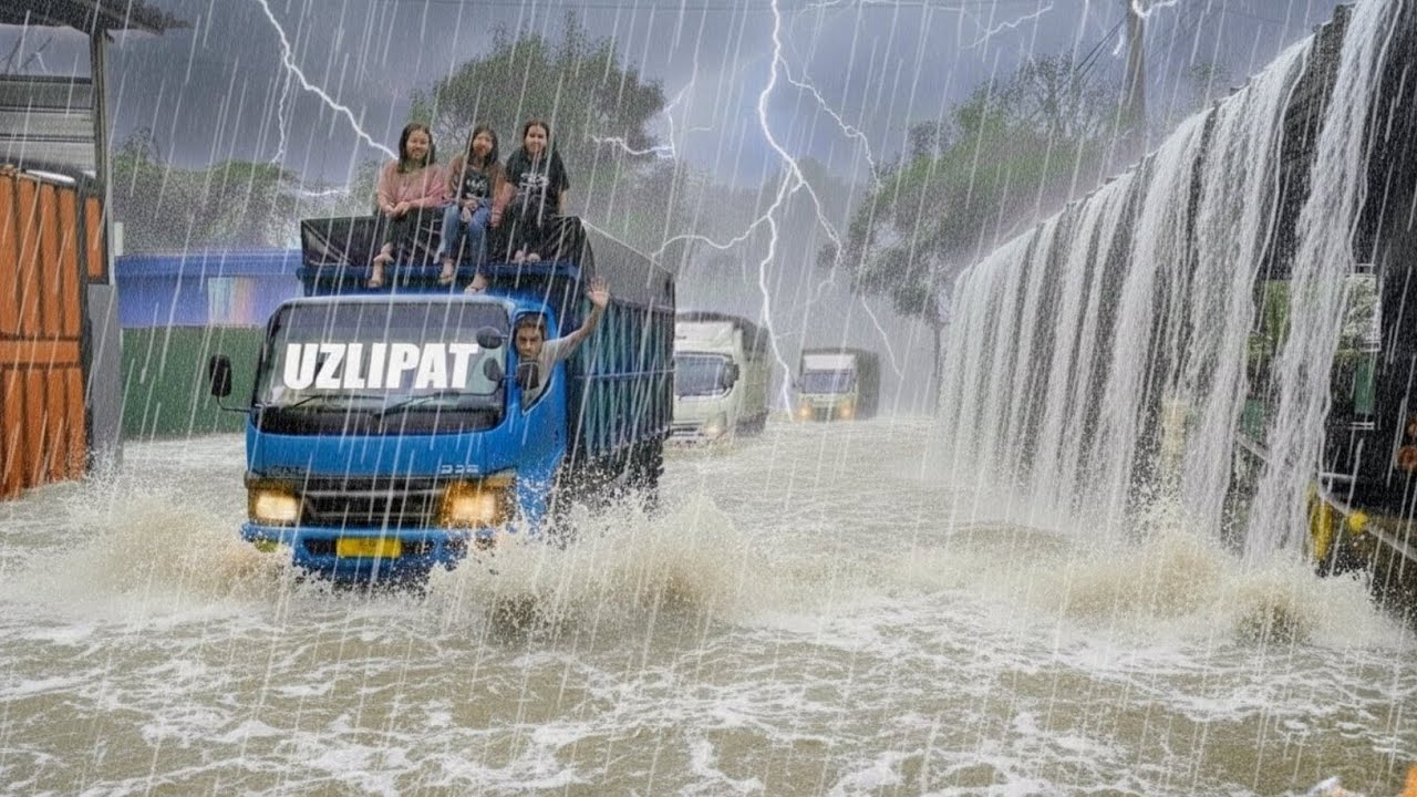THE BIGGEST SUPER RAIN IN HISTORY IN INDONESIA🌧️HEAVY RAIN, STORMS, STRONG WINDS, LIGHTNING & FLOODS