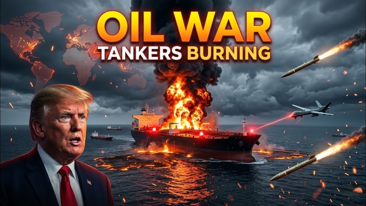 Oil Tanker Burning in the Persian Gulf &mdash; Global Energy Crisis Begins