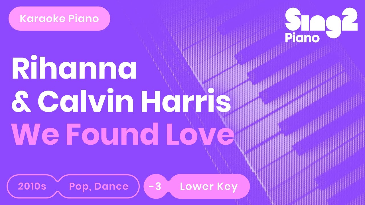 Rihanna & Calvin Harris - We Found Love (Lower Key) Piano Karaoke
