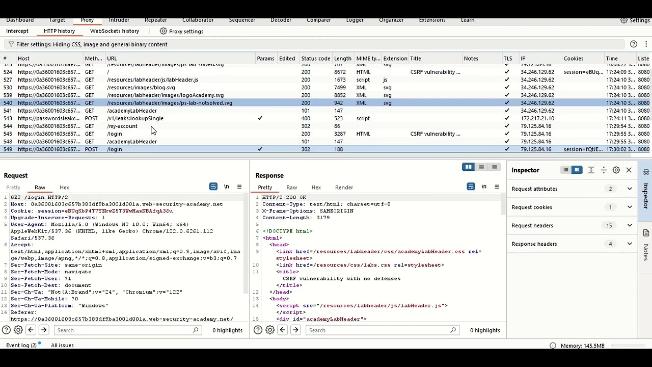 CSRF vulnerability with no defenses