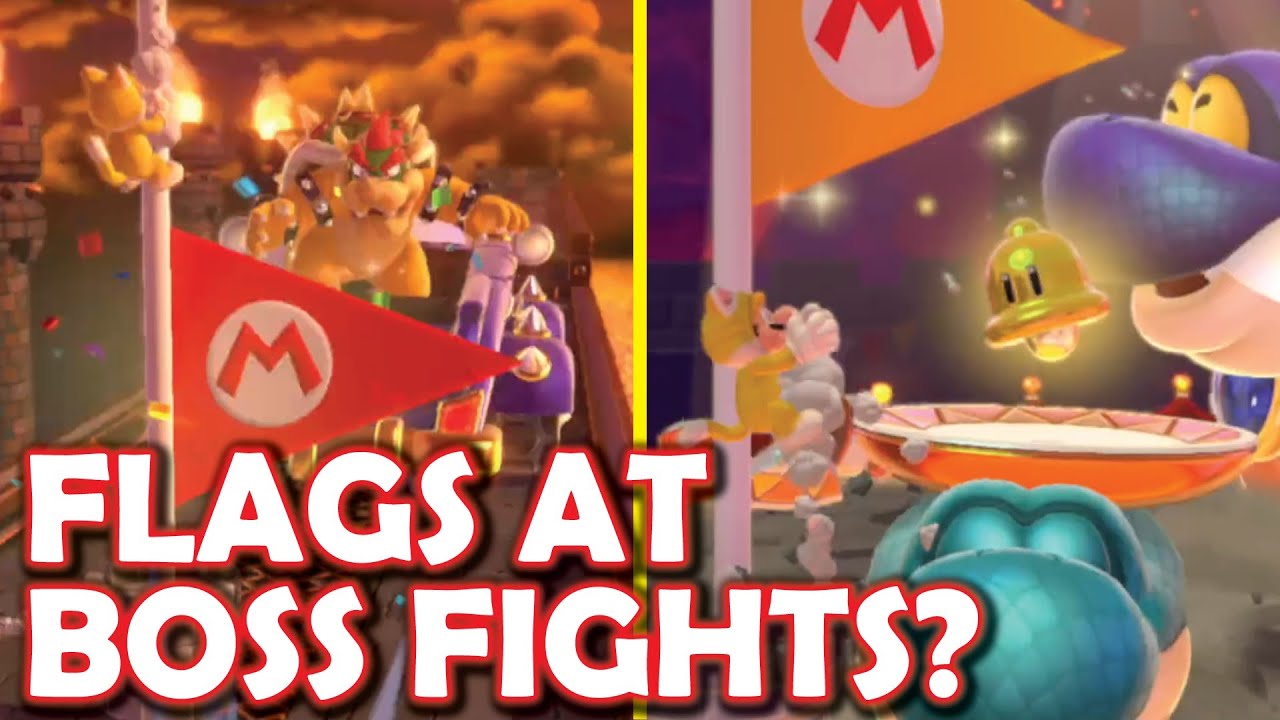 Getting the Goal Poles during ALL BOSS FIGHTS [Super Mario 3D World + Bowser's Fury mod]