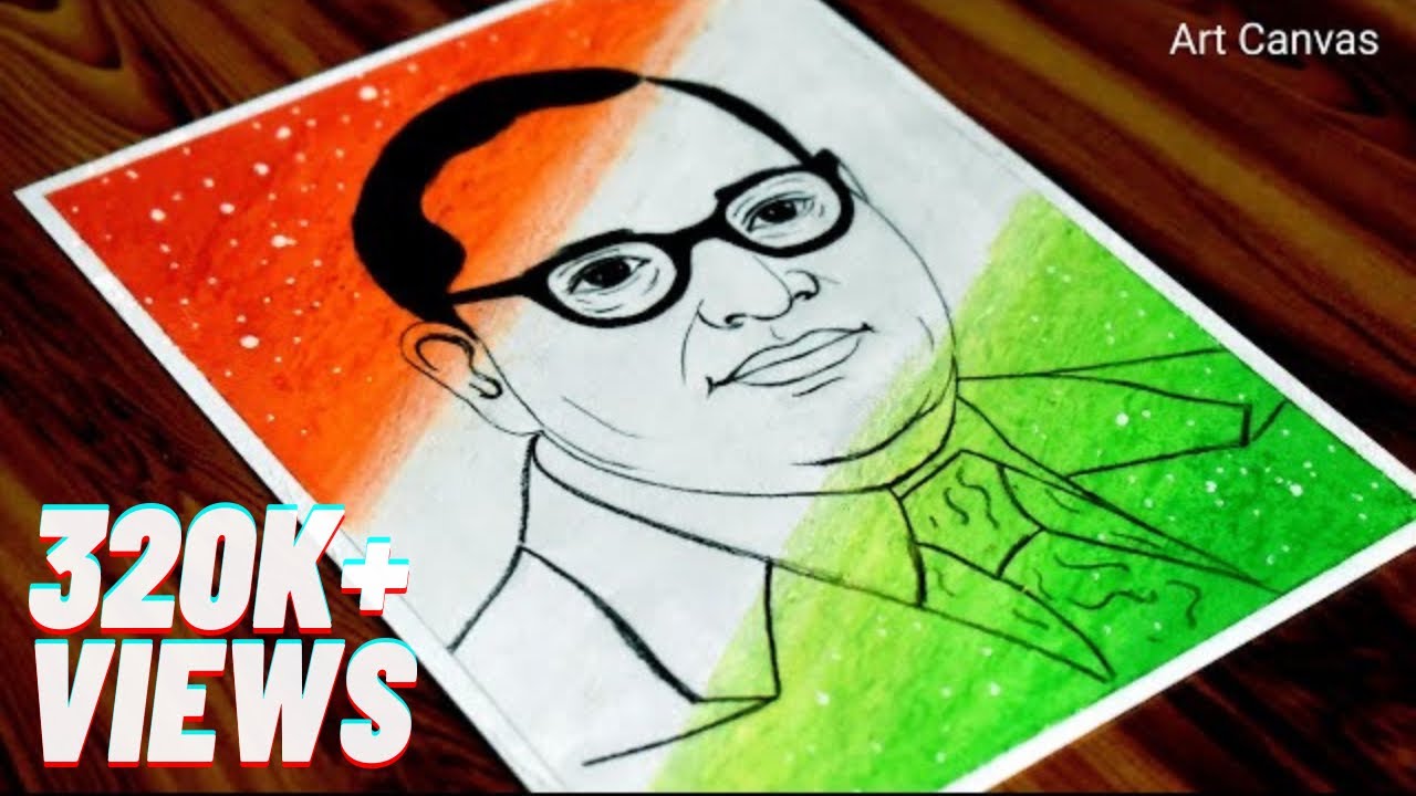Dr B.R. AMBEDKAR Drawing With Oil Pastel / FOR BEGINNERS /  Dr Babasaheb / lndependence day Special