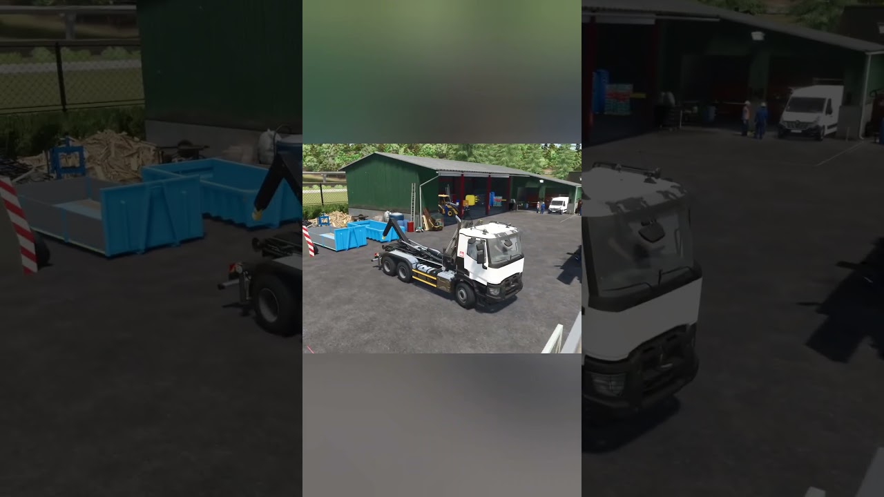 Changing containers to load material with the Renault truck #fs25 #farmingsimulator25 #ls25