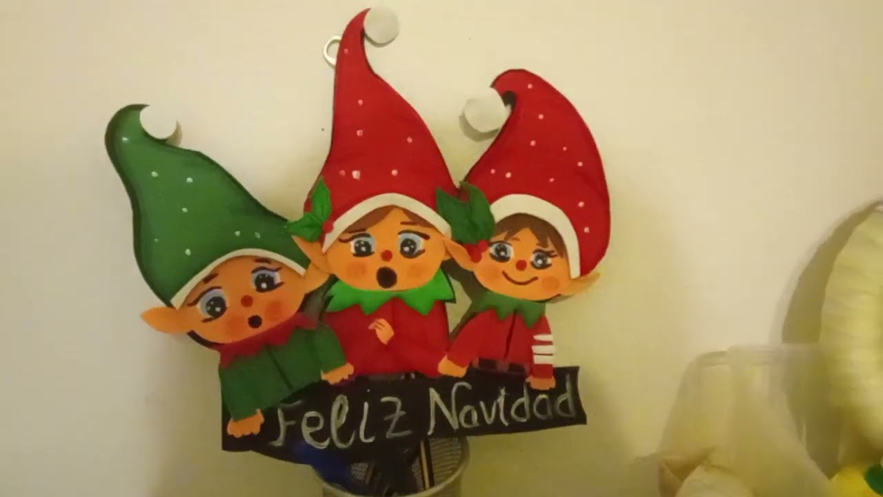 Adorno de Navidad. Fofuchos elfos.#gomaeva #fofuchas #navidad 