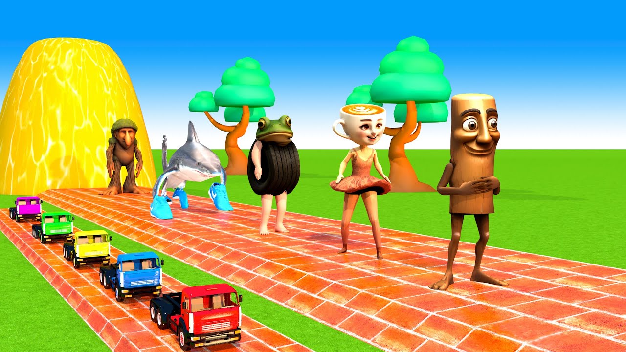Long Slide Game With Elephant Gorilla Buffalo Hippopotamus Tiger 3d Animal Game Funny 3d Animals