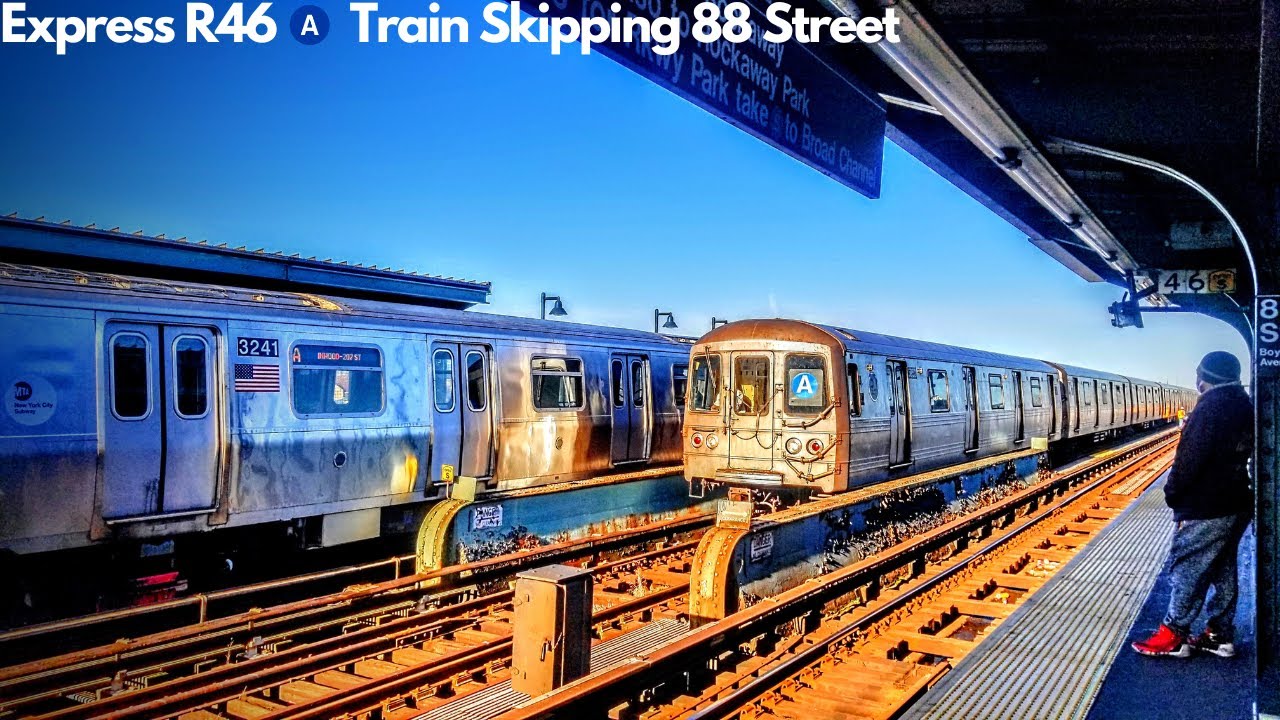 MTA Manhattan Bound R46 (A) Train Skipping The 88 Street Station