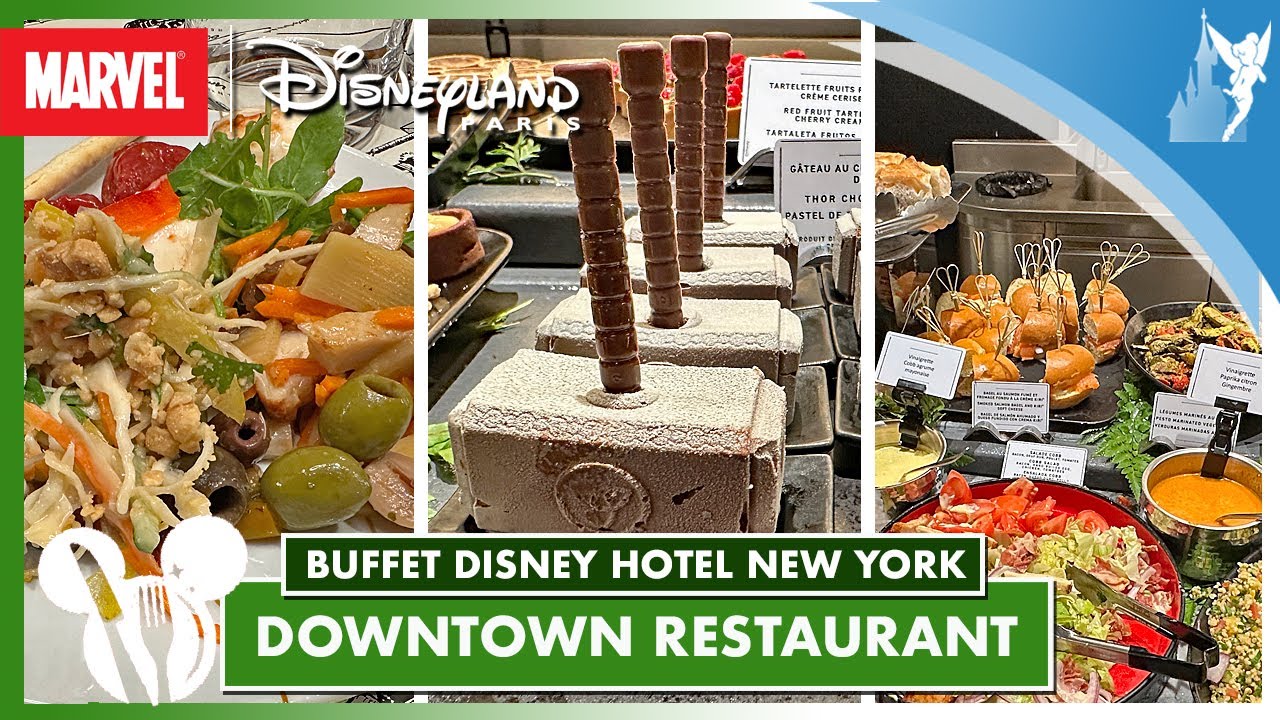 🍽  Disneyland Paris Food: Buffet at Disney Hotel New York Art of Marvel Downtown Restaurant 2024
