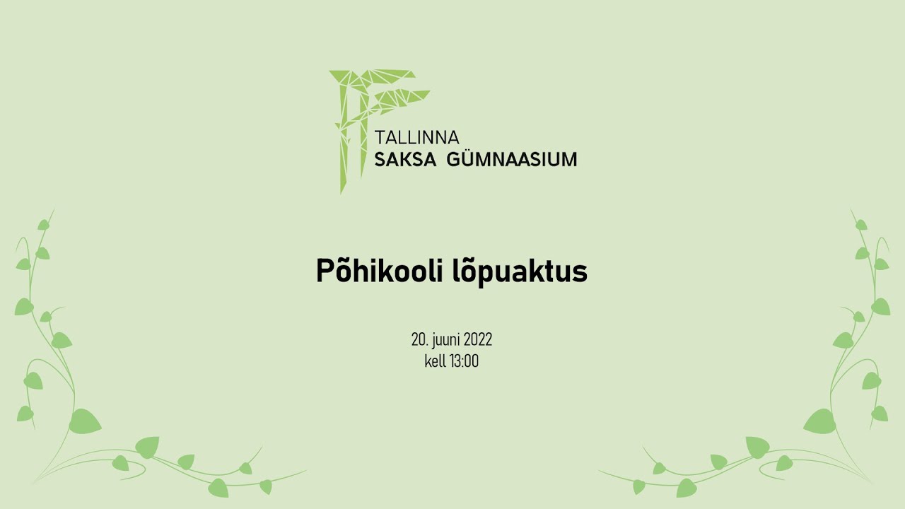 Tallinna Saksa Gümnaasiumi põhikooli lõpuaktus