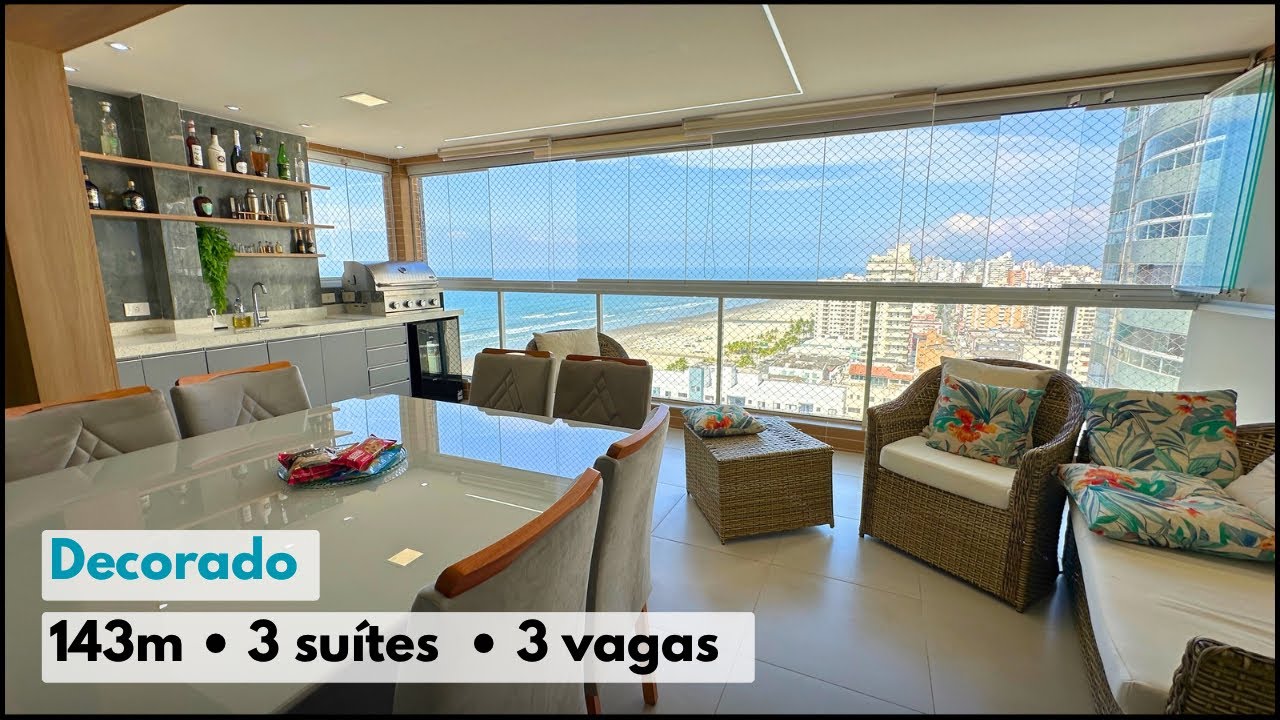 #724 APARTAMENTO DECORADO COM 3 SUÍTES, 3 VAGAS, LAZER COMPLETO EM PRAIA GRANDE, AVIAÇÃO
