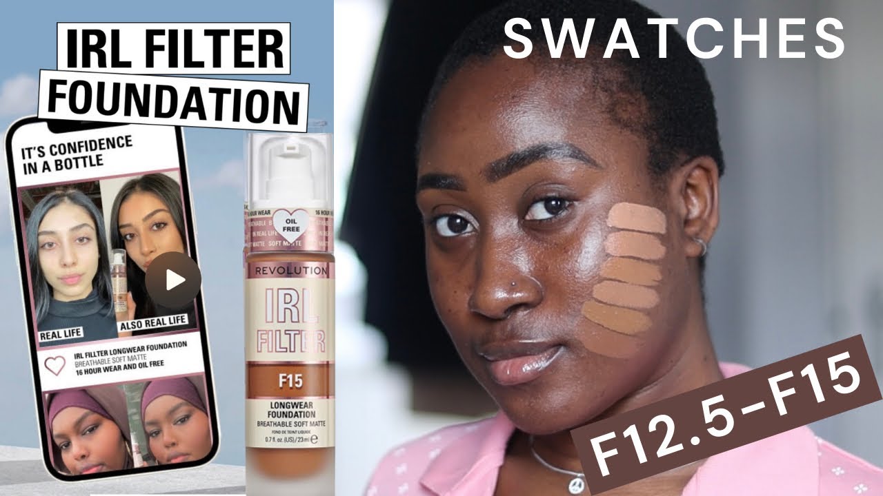 Revolution Beauty IRL Foundation Swatches and Review On Dark Skin | 6 Hours Wear Test