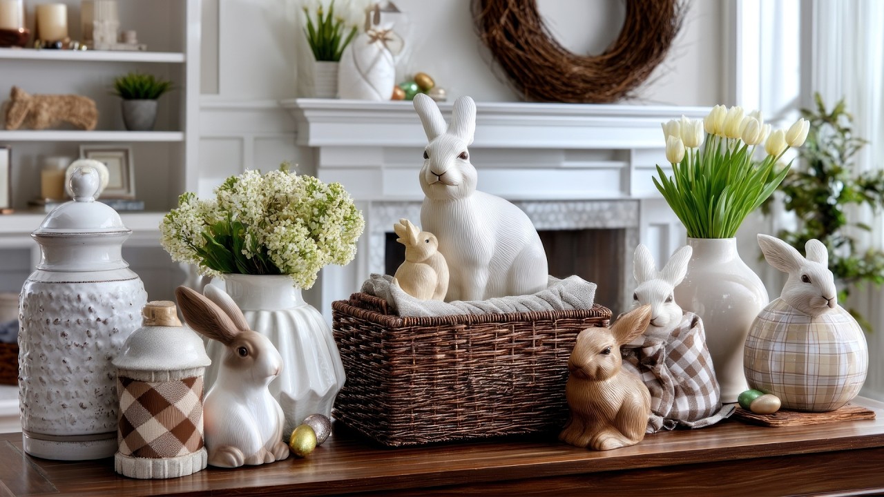 Elegant Spring Home Decor Tour | Pastel Gingham Easter Decorating Inspiration