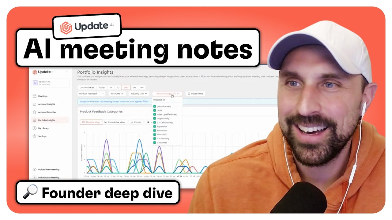UpdateAI notetaker deep dive: stakeholder profiles, HubSpot sync, and voice of customer insights