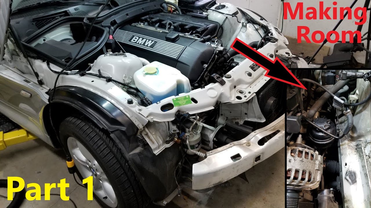Supercharger install BMW Z3 Part 1 Teardown & power steering relocation