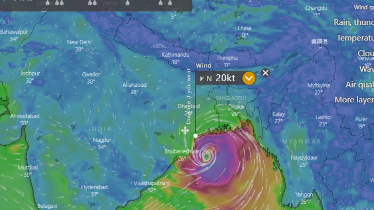 Cyclone Yaas Live tracking