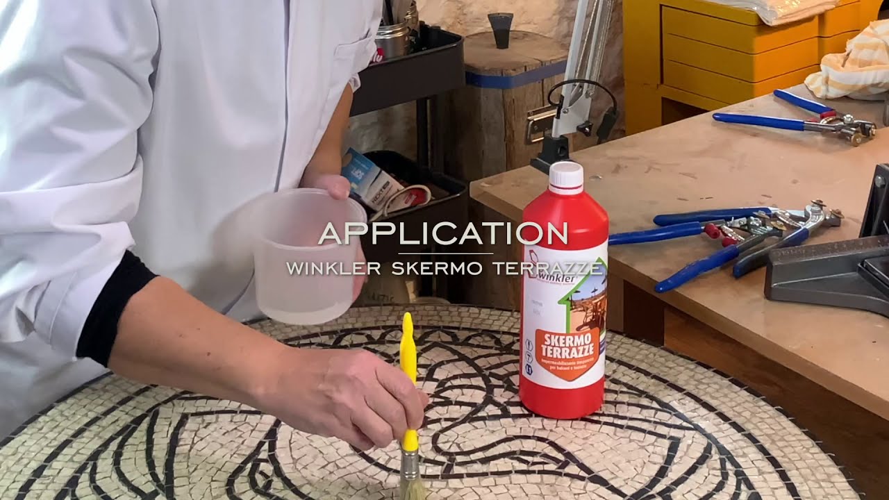 Winkler Skermo Terrazze water repellent - Application on mosaic