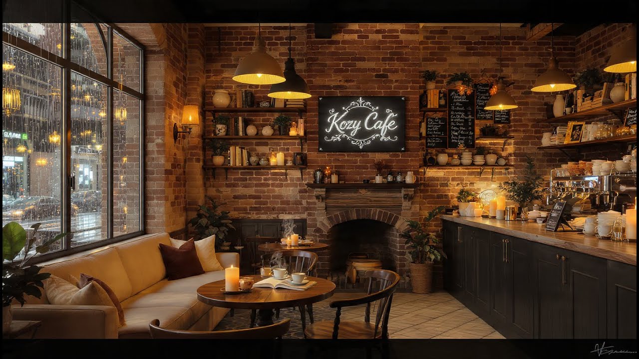 Cozy Coffee Shop with Smooth Music for Relaxing, Studying and Working 4K. #coffeeshop #study #relax
