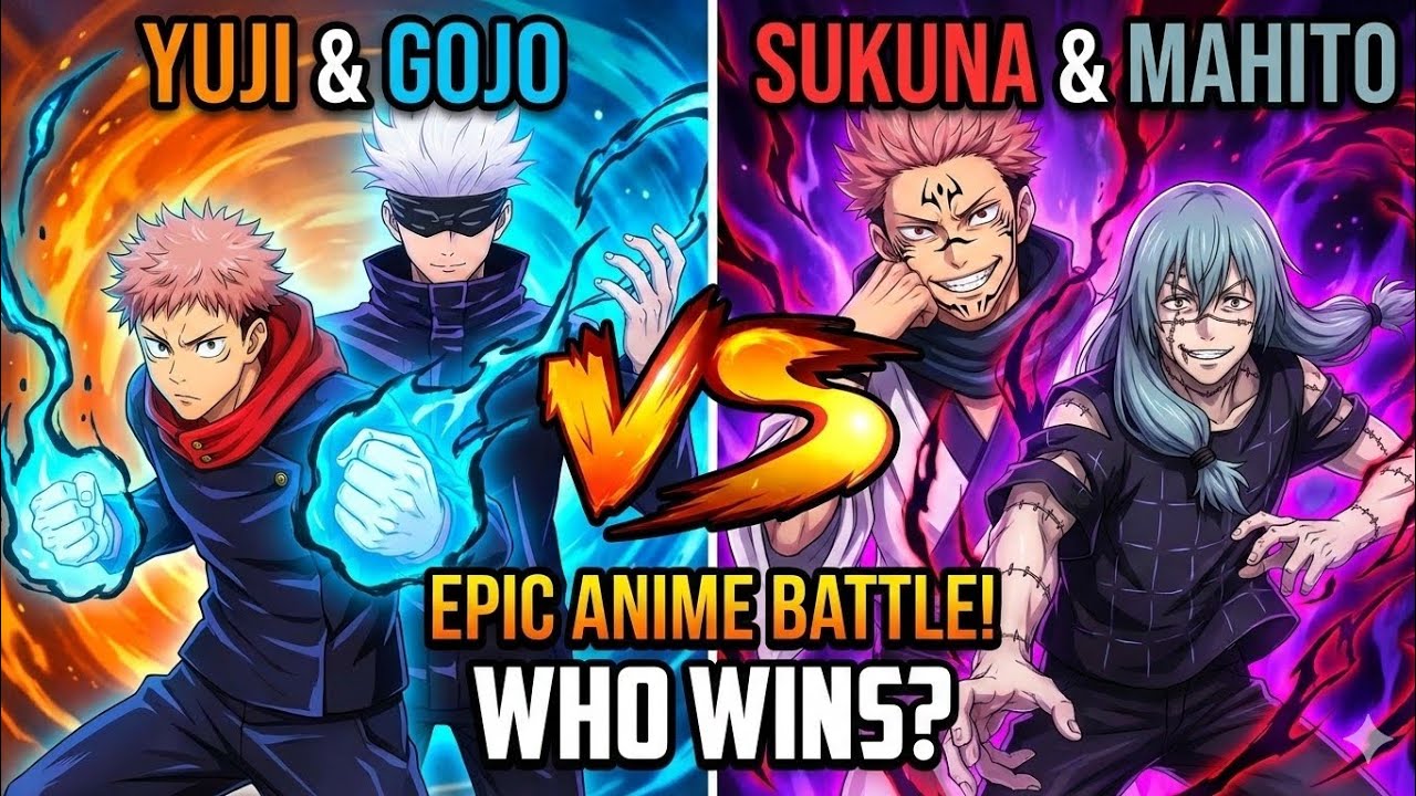 Yuji & Gojo vs Sukuna and Mahito 🔥 Ultimate Jujutsu Kaisen 2v2 Fight | #jjkcursedclash 