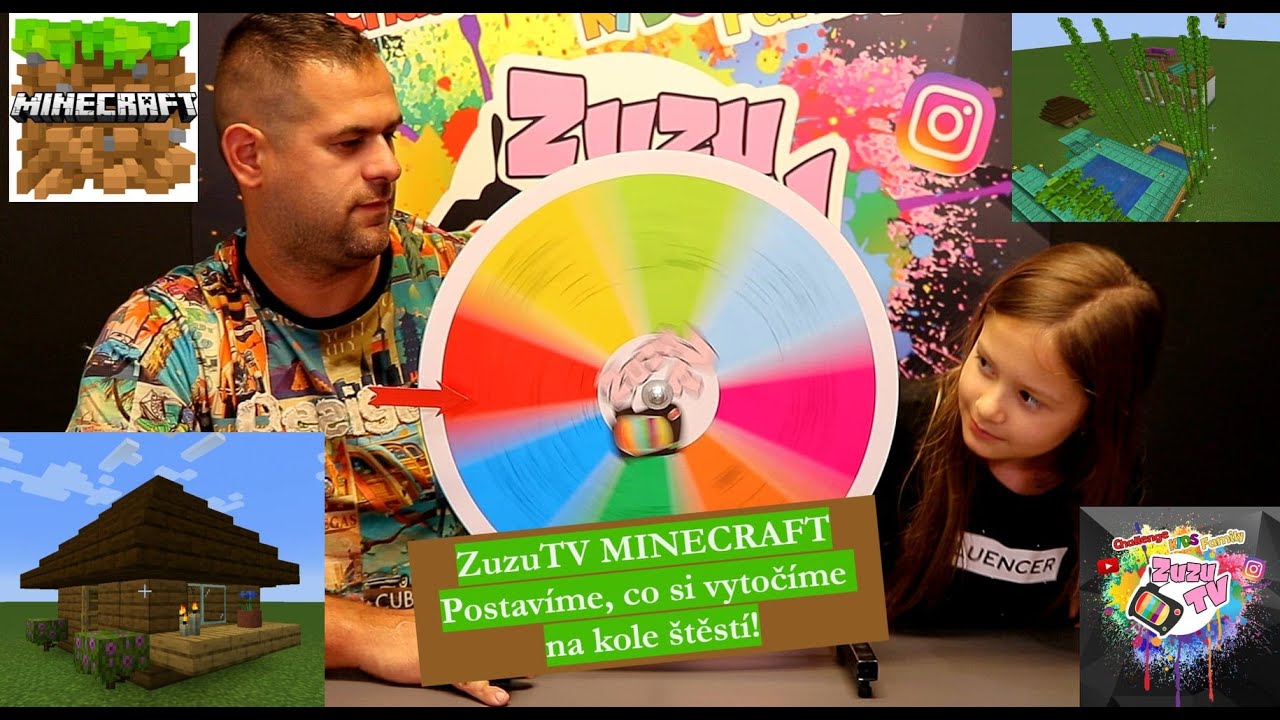 ZuzuTV MINECRAFT - Postavíme to, co si vytočíme na KOLE ŠTĚSTÍ 🎡